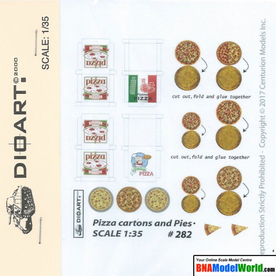 1/35 Modern Pizza Cartons and Pies (full colour, 2 bond sheets)
