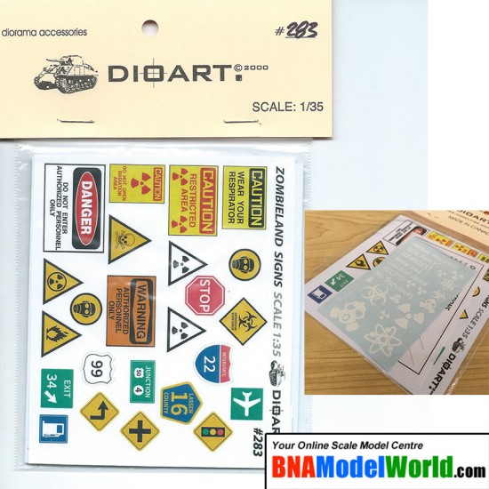 1/35 Future Zombie Land Signs (full colour, 1 Card sheet, 1 styrene sheet, 1 white decals)