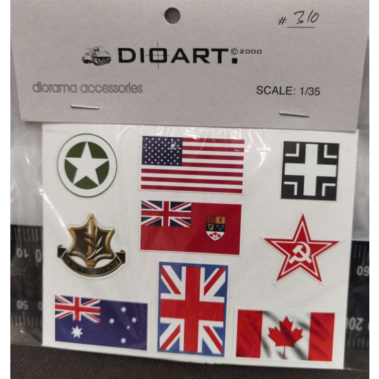 1/35 WWII/Modern Diorama Flags and Symbols (1 adhesive vinyl sheets)