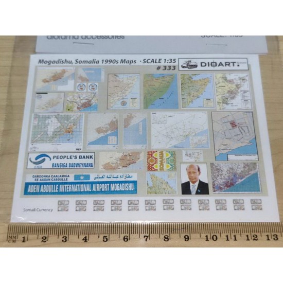 1/35 Modern Mogadishu, Somalia Maps 1990s (full colour, 2 sheets)