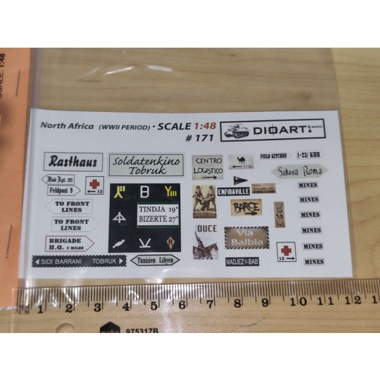 1/48 North Africa WWII Signage (1 sheet, card)