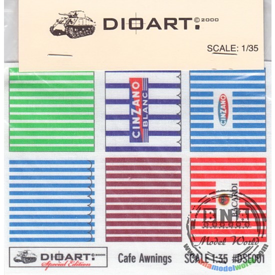 1/35 Cafe Awnings (x1 sheet of cotton)