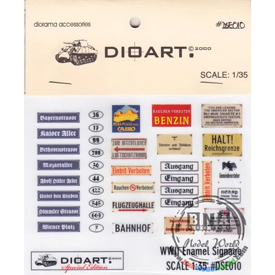 1/35 WWII Enamelled Signage(x1 mostly German city signage heavy plastic coating)