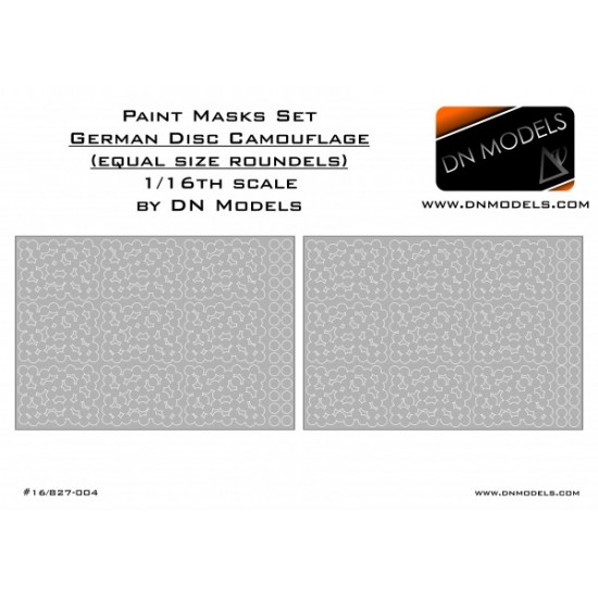 1/16 German 1946 Disc Camouflage (equal size roundels, diameter: 11mm) Paint Mask 