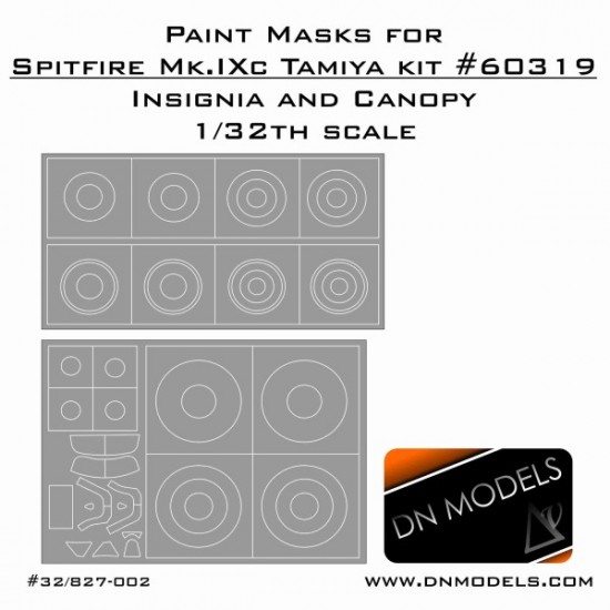 1/32 Spitfire Mk.IXc Canopy Masks & RAF Roundels for Tamiya kit #60319
