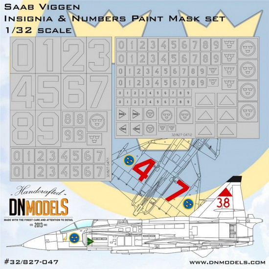 1/32 Saab Viggen Insignia & Numbers Paint Masking [Limited Edition]