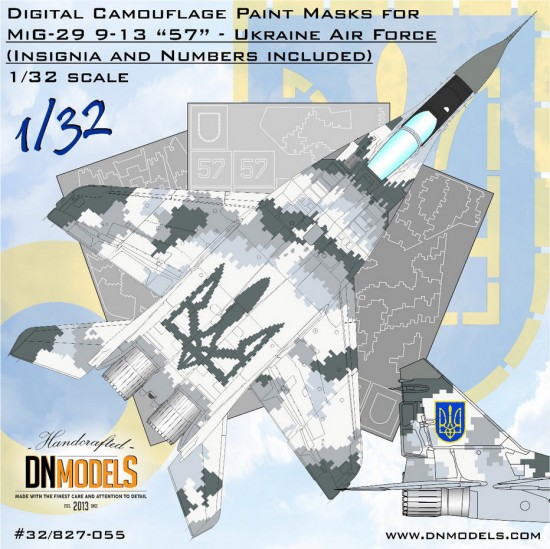 1/32 Ghost of Kyiv MiG-29 Fulcrum Ukrainian Digital Camo Paint Masking