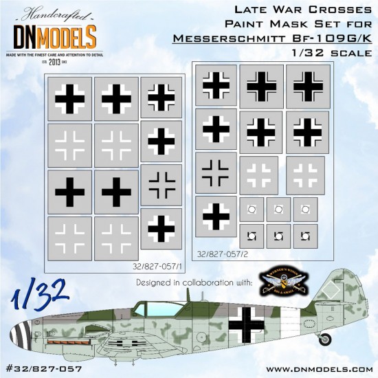 1/32 Messerschmitt Bf-109G/K Late War Crosses Paint Masking