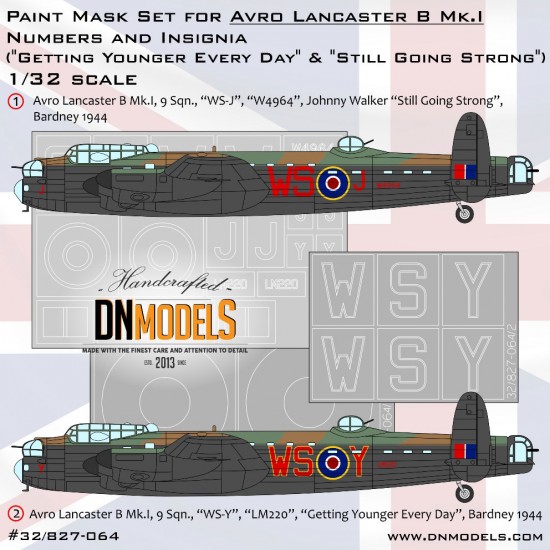 1/32 Lancaster B Mk.I Johnny Walker & Getting Younger Every Day Masking for HK/Border