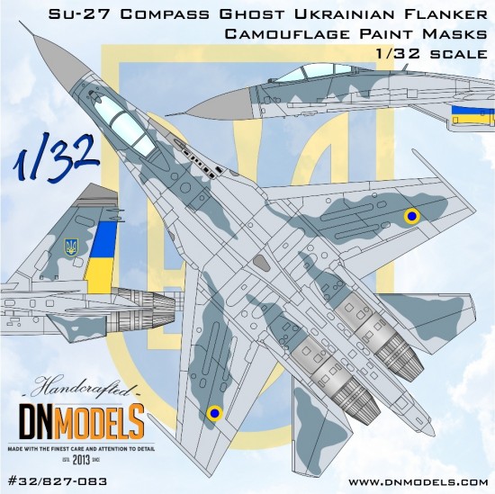 1/32 Su-27 Compass Camo Paint Masks set for Trumpeter kit
