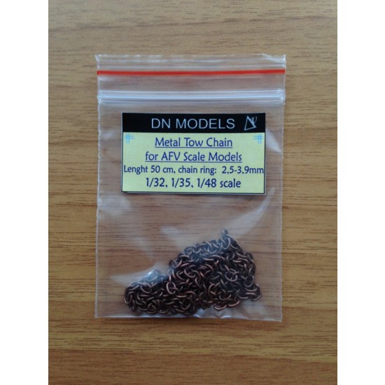 AFV Mid-size Metal Tow Chain (Length: 500mm, Ring: L 3.9-4mm Width: 2.5-2.6mm)