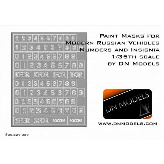 1/35 Modern Russian Vehicles Numbers and Insignia Paint Masks
