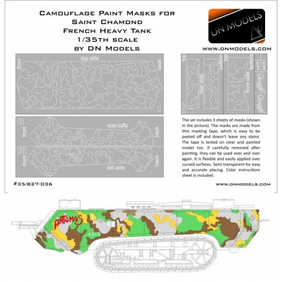 1/35 Saint Chamond Camouflage Paint Masks