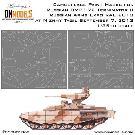 1/35 BMPT-72 RAE-2013 Splinter Camouflage Paint Masks