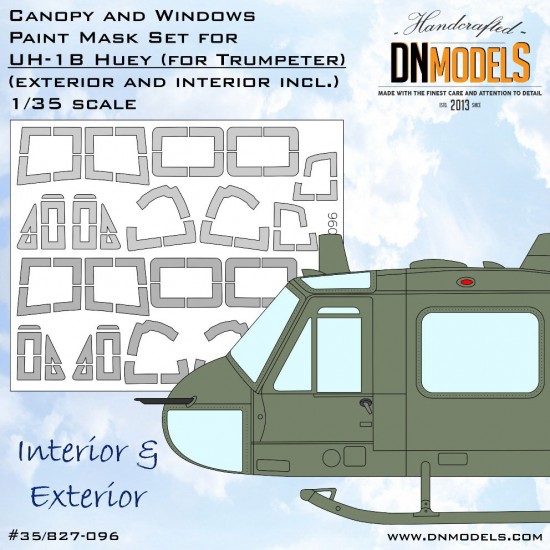 1/35 UH-1B Huey Canopy and Windows Paint Mask for Trumpeter #05111