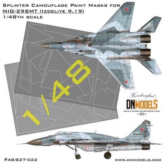 1/48 MIG-29SMT (9-19) Splinter Camouflage Paint Masks for Great Wall Hobby #L4818