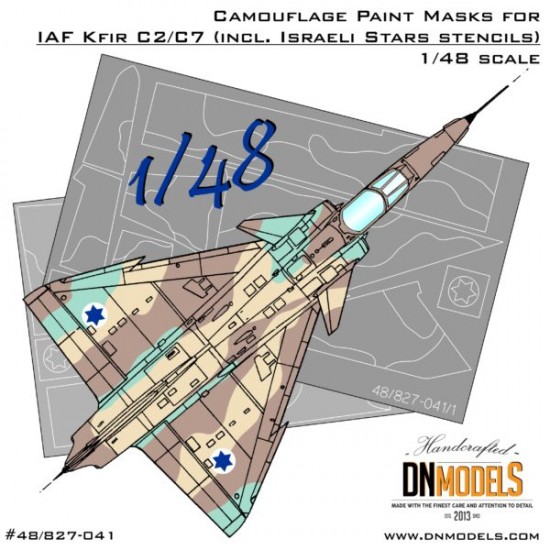 1/48 IAI Kfir C2/C7 Camouflage Paint Masks w/Israeli Stars Stencils for AMK kit #88001-A