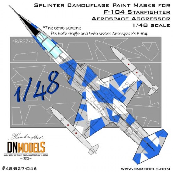 1/48 F-104 Starfighter Aerospace Aggressor Splinter Camouflage Paint Masks for Hasegawa