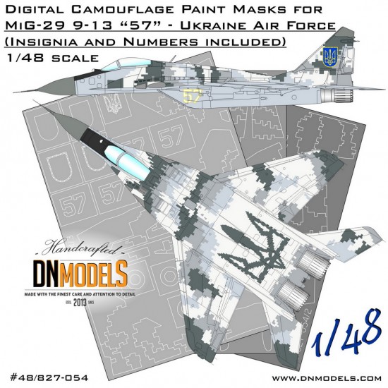 1/48 MiG-29 9-13 Fulcrum-C Ukrainian Digital Camo Paint Mask Set 