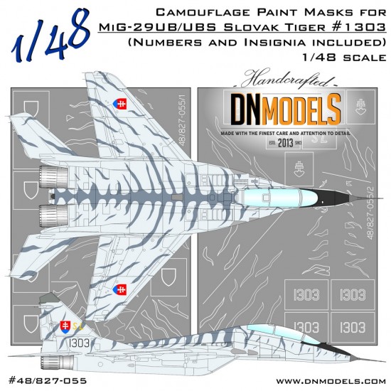 1/48 Slovak Tiger Camo MiG-29UB/UBS Fulcrum-B Paint Mask Set