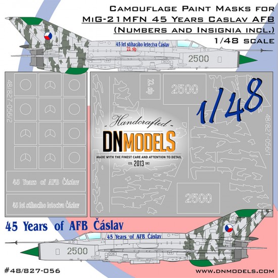 1/48 MiG-21MFN Caslav Air Base Czech Tiger Camouflage Paint Masks for Eduard kits