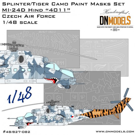 1/48 Czech Mi-24 Hind 4011 Splinter/Tiger Camo Paint Mask Set for Revell/Zvezda/Monogram