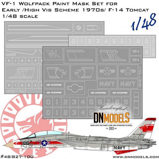 1/48 F-14A Tomcat VF-1 "Wolfpack" US Navy Early/High Vis Paint Masking
