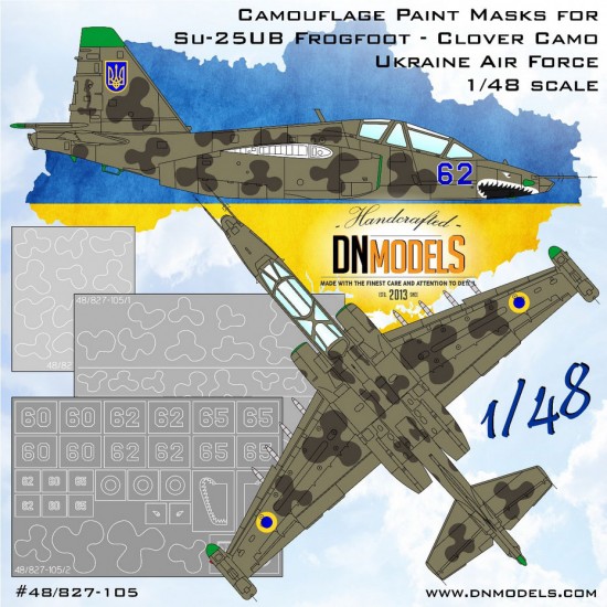 1/48 Su-25UB Frogfoot Ukrainian Clover Camouflage Masking for KP/Aero Team/Kopro/OEZ/Smer