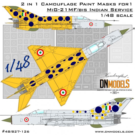 1/48 MiG-21MF / MiG-21bis Indian Service 2 in 1 Paint Masking