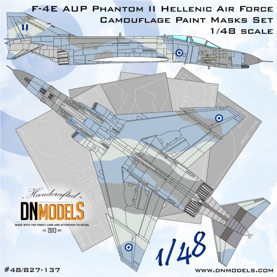 1/48 F-4E AUP Phantom II Hellenic AF Camo Paint Masks for Zoukei-Mura/MENG/Hasegawa