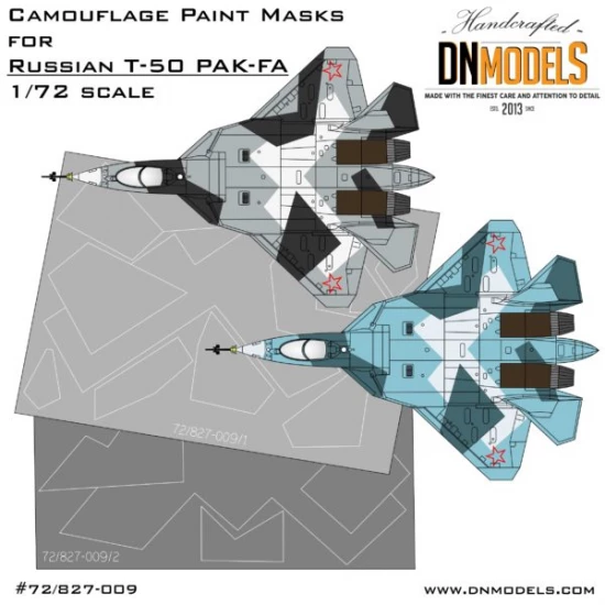 1/72 Sukhoi PAK-FA T-50 Splinter Camo Masks for HobbyBoss 87257/Revell 04664/Zvezda 7275