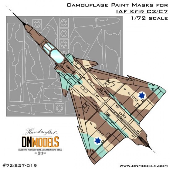 1/72 IAI Kfir C2/C7 Camouflage Paint Masks w/Israeli Stars Stencils for AMK #86002