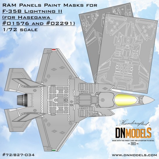1/72 F-35B Lightning II RAM Panels Paint Mask Set for Hasegawa kits #01576/02291