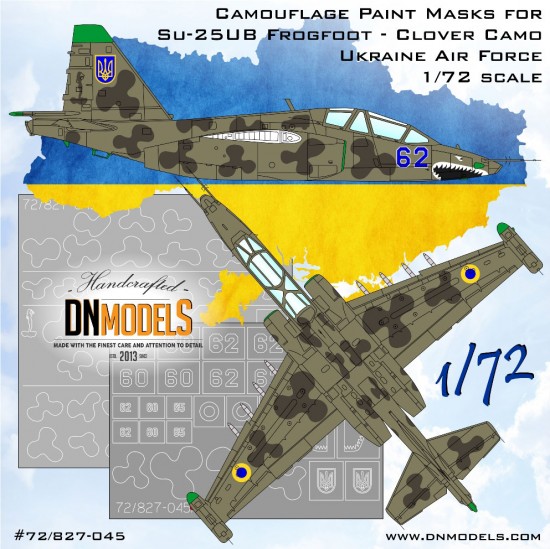 1/72 Su-25UB Frogfoot/Rook Ukrainian Clover Camouflage Paint Masking for Smer/KP/Kopro