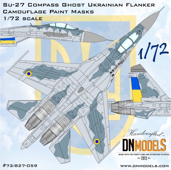 1/72 Su-27 Single-Seater Flanker Compass Camo Paint Masks set