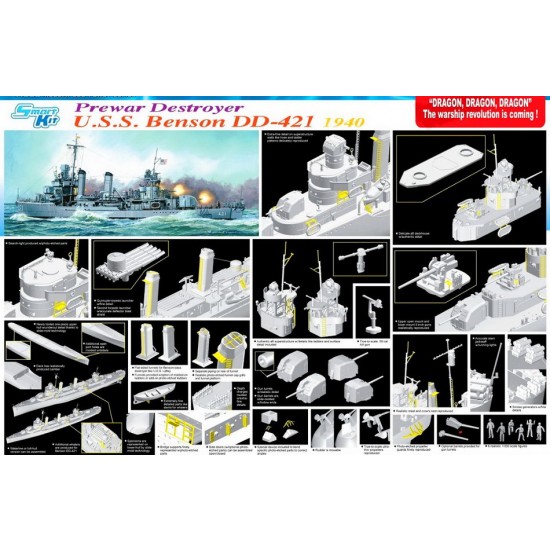 1/350 Prewar Destroyer USS Benson DD-421 1940