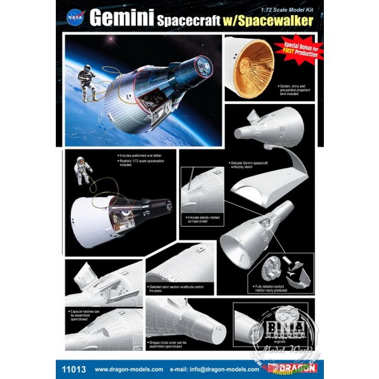 1/72 Space: Gemini Spacecraft w/Spacewalker
