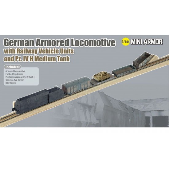 1/144 German Armored Locomotive w/Railway Vehicle Units & Pz.IV H Medium Tank