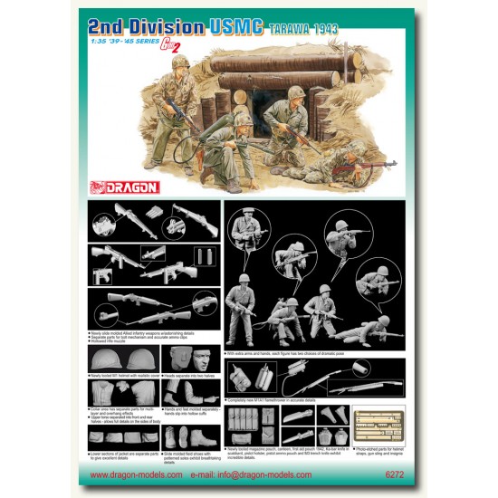 1/35 USMC 2nd Division, Tarawa 1943 (4 figures) - Gen 2 Series