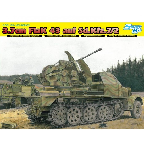 1/35 WWII SdKfz.7/2 with 3.7cm FlaK 43 auf Selbstfahrlafette [Smart Kit]