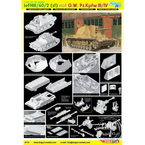 1/35 leFH18/40/2 (sf) auf G.W. PzKpfw.III/IV (Smart kit)