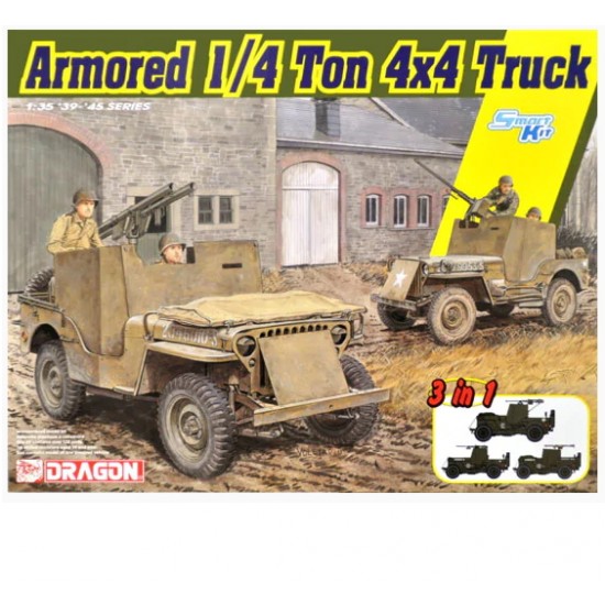 1/35 Armored 1/4-Ton 4x4 Truck w/.50-cal Machine Gun (3 in 1)