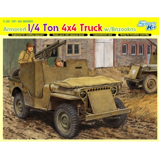 1/35 Armoured 1/4 ton 4x4 Truck w/Bazooka - Smart kit