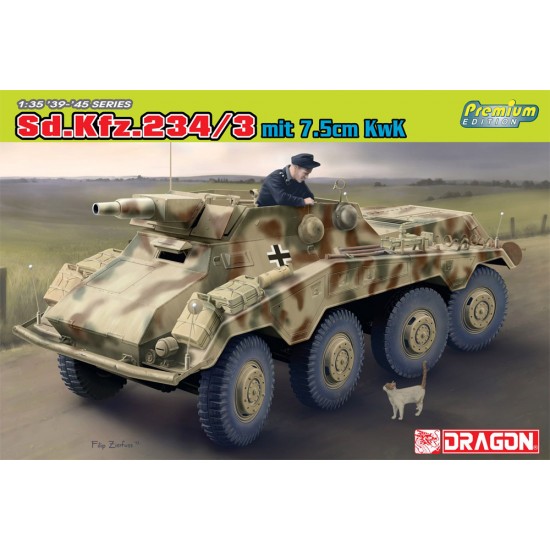 1/35 WWII SdKfz.234/3 mit 7.5cm KwK Schwere Panzerspahwagen [Premium Edition]