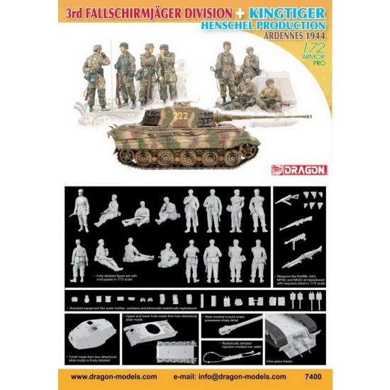 1/72 3rd Fallschirmjager Division & KingTiger Henschel Prod. Ardennes 1944