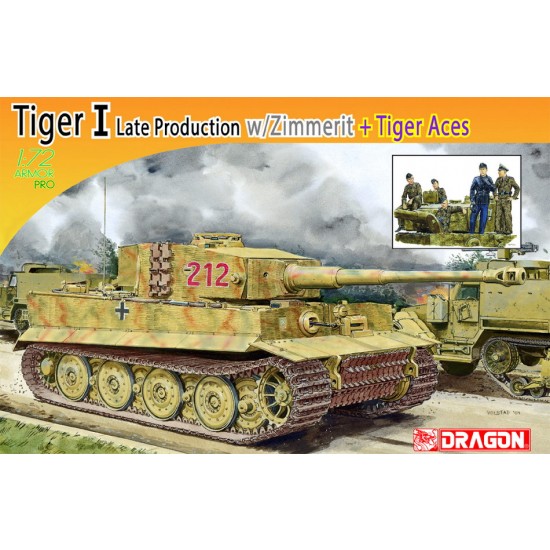 1/72 WWII PzKpfw.VI Ausf.E Tiger I Late Production w/Zimmerit + Tiger Aces