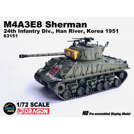 1/72 M4A3E8 Sherman 24th Infantry Div., Han River, Korea 1951