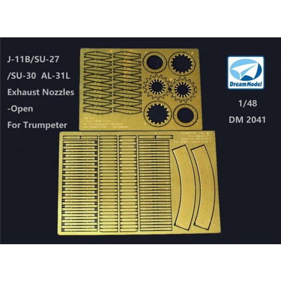 1/48 J-11B/SU-27/30 AL-31L Exhaust Nozzles (open) Detail Set for Trumpeter kits