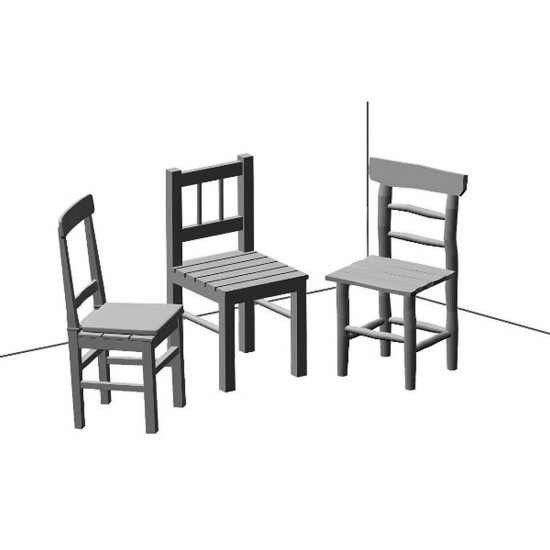 1/72 Miniature Furniture Assorted Chairs Set #3
