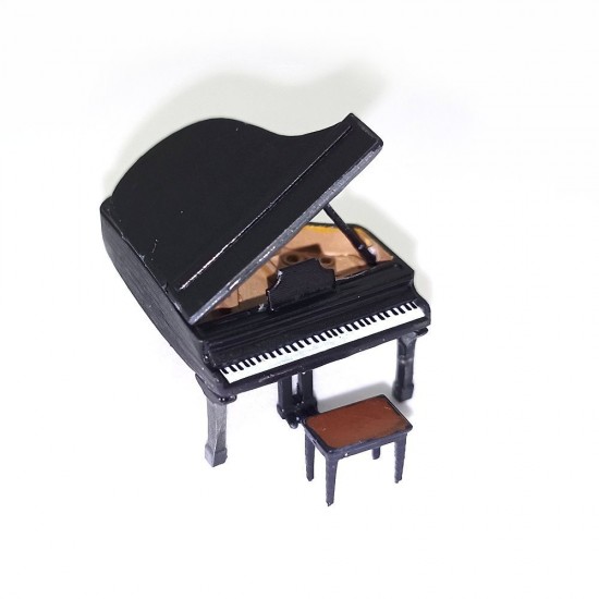 1/72 Miniature Furniture - Stately Grand Piano with Stool (the lid can be opened)